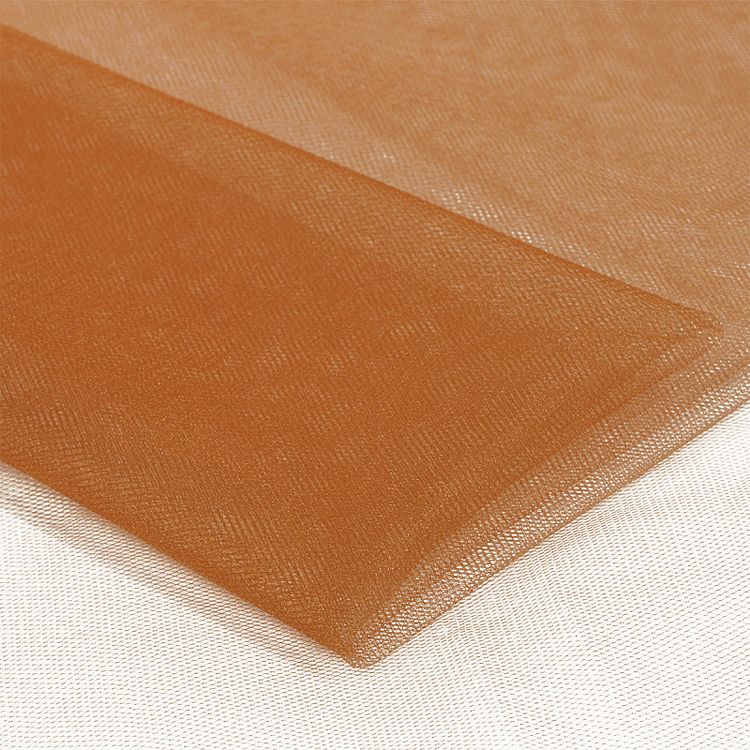 Фатин Kristal средней жесткости, блестящий, 5 м, ширина 300 см, 100% полиэстер, цвет: оранжевый