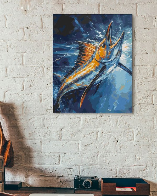 Картина по номерам «Рыба выпрыгивает из воды» — картинка 3