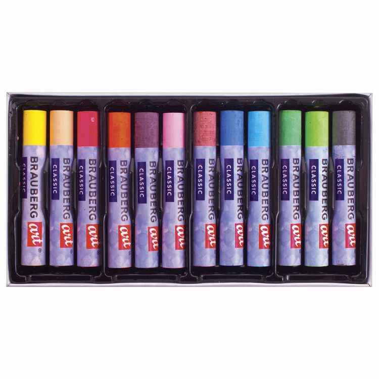 Пастель масляная художественная, 12 цв., утолщенная, круглое сечение, BRAUBERG ART CLASSIC — картинка 3