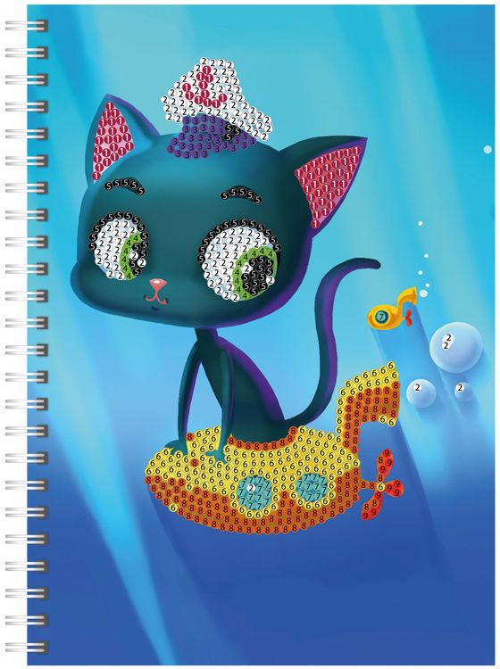 Алмазная мозаика - тетрадь «Кот-капитан» — картинка 2