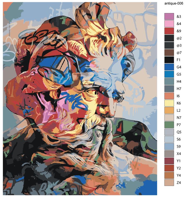 Картина по номерам «Античные статуи: Граффити» — картинка 3