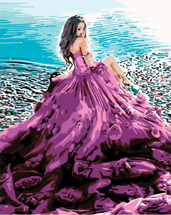 Картина по номерам «Сиреневое платье»