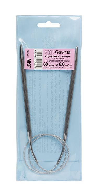 Спицы круговые 60 см, металл, d 6 мм, Gamma — картинка 2