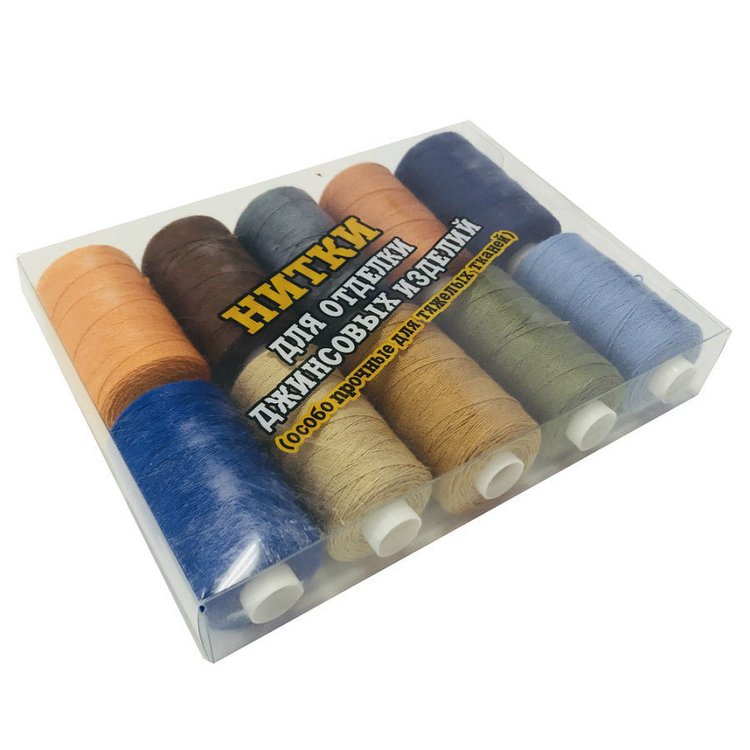 Нитки для отделки джинсовых изделий (10 катушек) — картинка 2