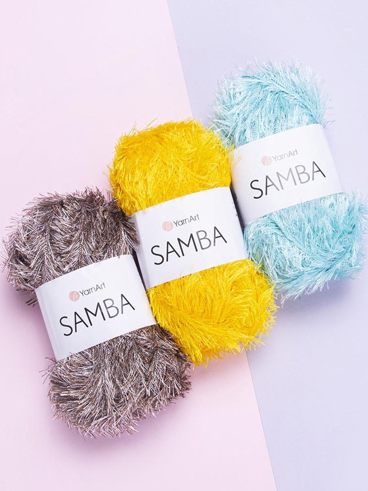 Пряжа YarnArt SAMBA (ЯрнАрт Самба), (2052), неоновый лимонный, 5 шт. по 100 г — картинка 9