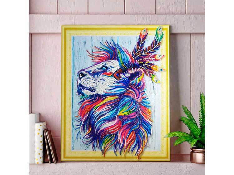 Алмазная вышивка 5D «Индийский лев» — картинка 5