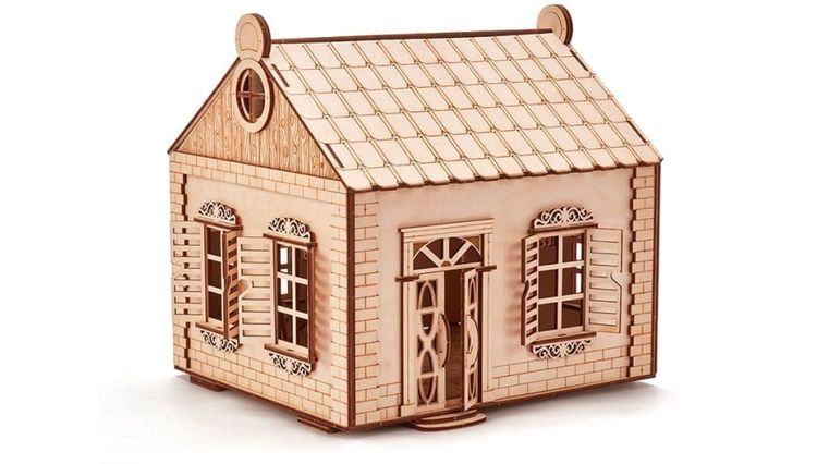 Деревянный конструктор, кукольный домик Wood Trick «Деревенский домик»