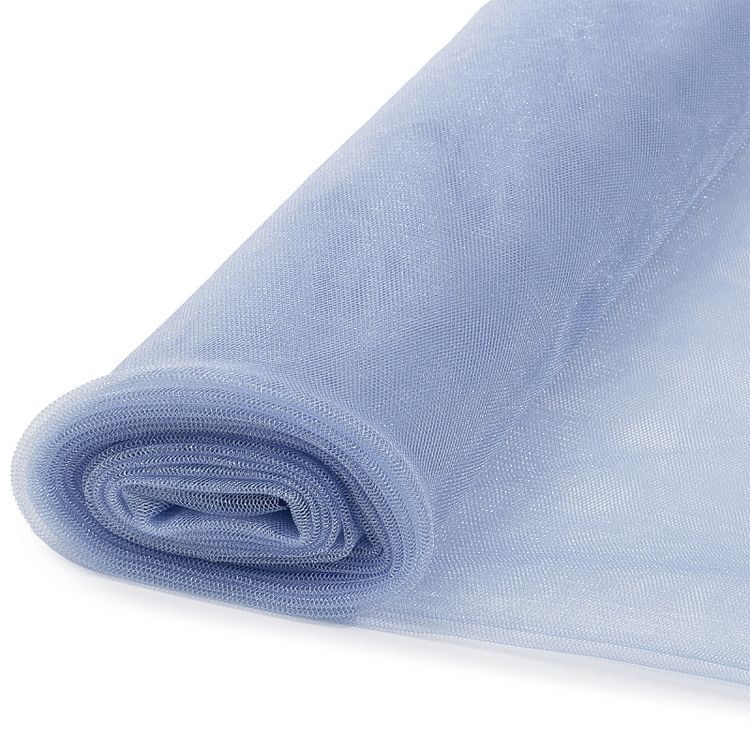 Фатин Kristal средней жесткости, блестящий, 5 м, ширина 300 см, 100% полиэстер, цвет: небесно-голубой — картинка 4