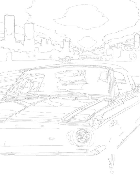 Картина по номерам, светящаяся в темноте «Машина на закате» — картинка 5