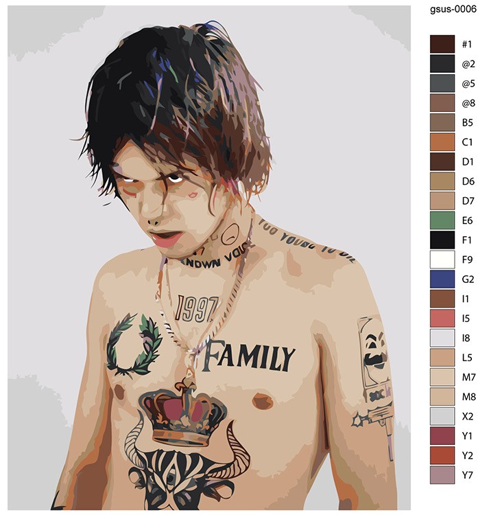 Картина по номерам «Рок и рэп музыкант Джизус DZHIZUS 5» — картинка 2