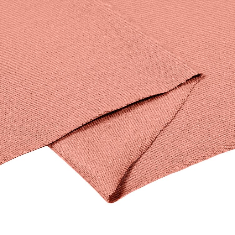 Ткань трикотаж Футер 2х нитка, петля, с лайкрой, 6 м, ширина 180 см, 230 г/м2, пенье, цвет: пудра, TBY — картинка 4