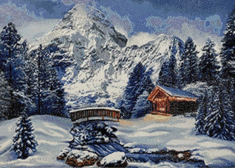 Алмазная вышивка «Зима в горах» — картинка 2