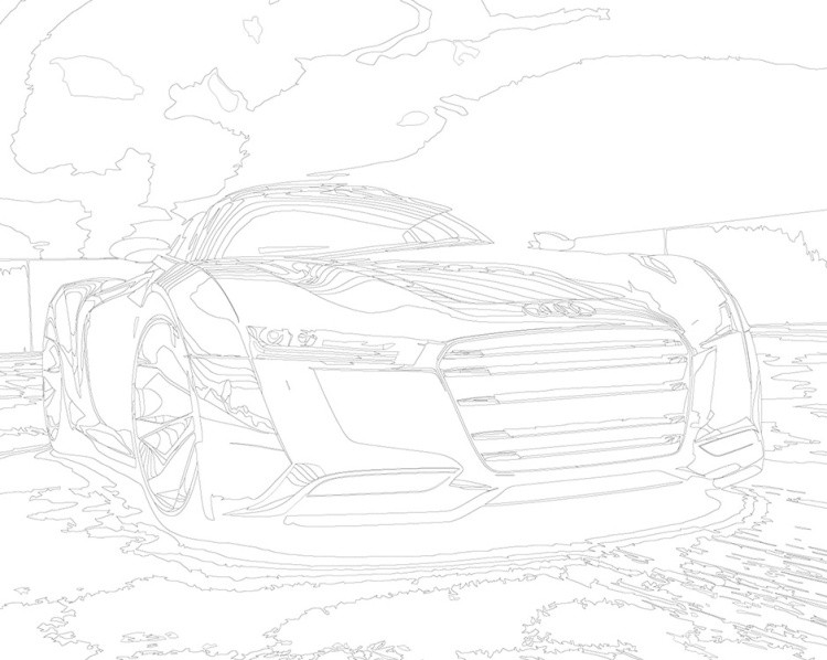 Картина по номерам «Спортивная машина Ауди монохром 40х50» — картинка 3