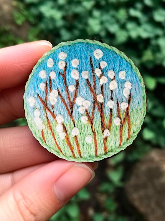 Набор для вышивания «Брошь Верба» — картинка 8