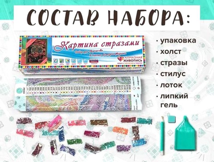 Алмазная вышивка «Тигр в цветах» — картинка 2