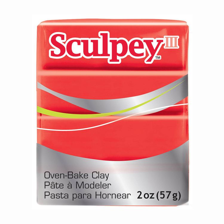 Полимерная глина Sculpey III, цвет: 583 ярко-красный, 42 г