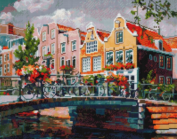 Алмазная вышивка «Амстердам. Мост через канал»