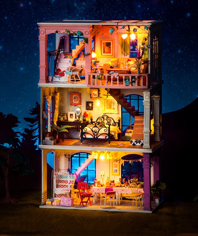 Набор для создания миниатюры (румбокс) «Парижская спальня» — картинка 8