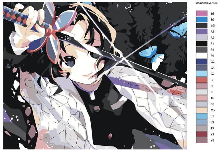 Картина по номерам «Клинок рассекающий демонов: Шинобу Кочо 4» — картинка 2