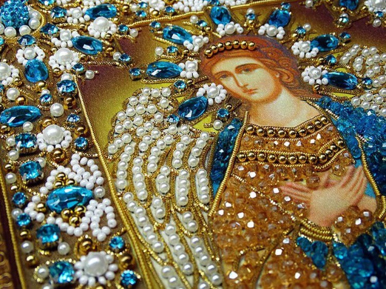 Набор вышивки хрустальными камнями «Ангел Хранитель» (золото) — картинка 6