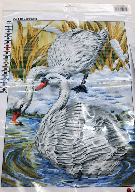 Рисунок на ткани «Лебеди» — картинка 3