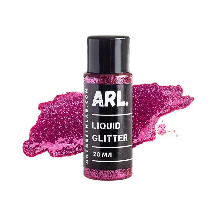 Жидкие блестки на лаковой основе ARL.LIQUID GLITTER малиновые 20 мл, Art Resin LAB