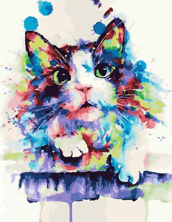 Картина по номерам «Радужный котик»