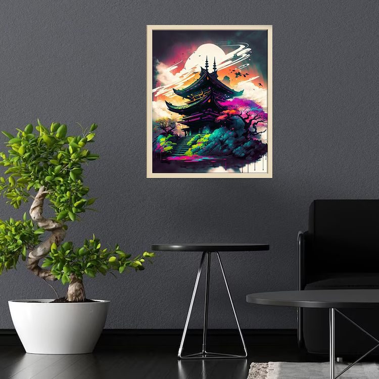 Картина по номерам «Японская пагода на закате» — картинка 4