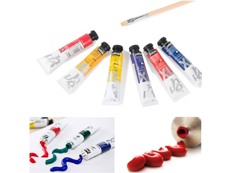 Краски Pebeo масляные 10 цветов набор XL с кистью 20 мл — картинка 4