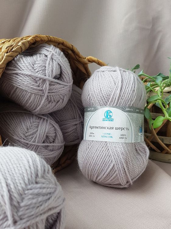 Пряжа Камтекс Аргентинская шерсть (106), жемчужный, 5 шт. по 100 г — картинка 2