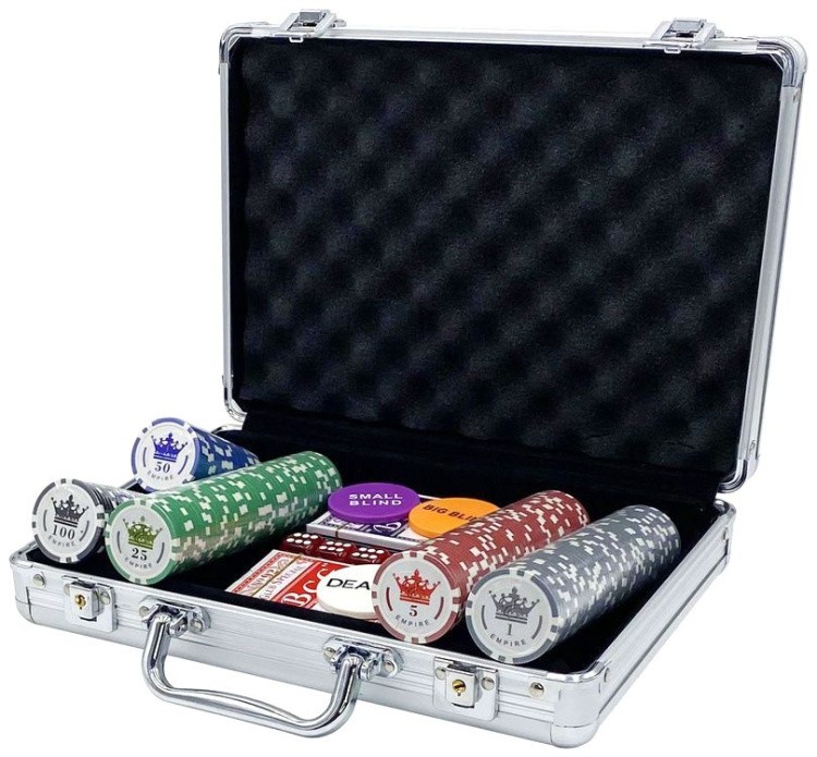 Покерный набор Empire, 200 фишек, 11,5 г с номиналом в чемодане