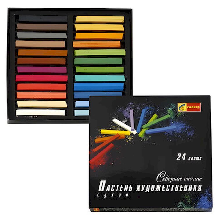 Пастель сухая художественная «Северное сияние», 24 цв., квадратное сечение, Спектр — картинка 2