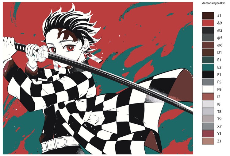 Картина по номерам «Клинок рассекающий демонов: Танджиро Камадо 4» — картинка 2