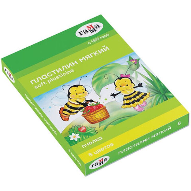 Пластилин восковой Gamma «Пчелка», 8 цветов, 120 г, со стеком — картинка 4