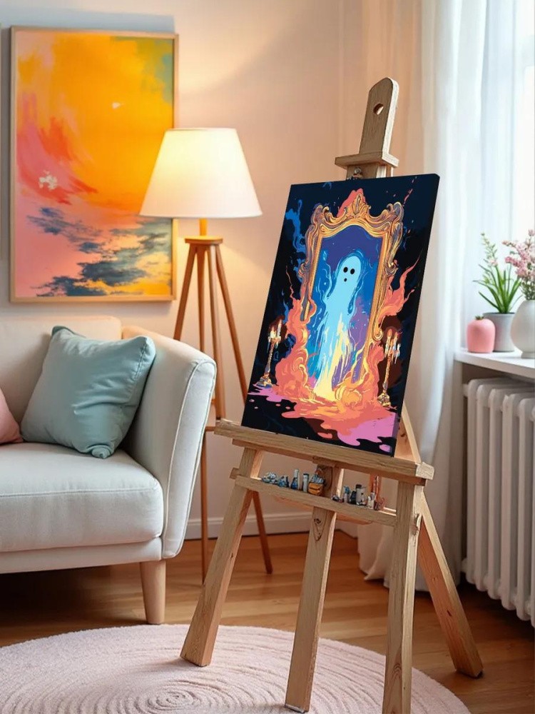 Картина по номерам «Ужасы: призрак в магическом зеркале» — картинка 10