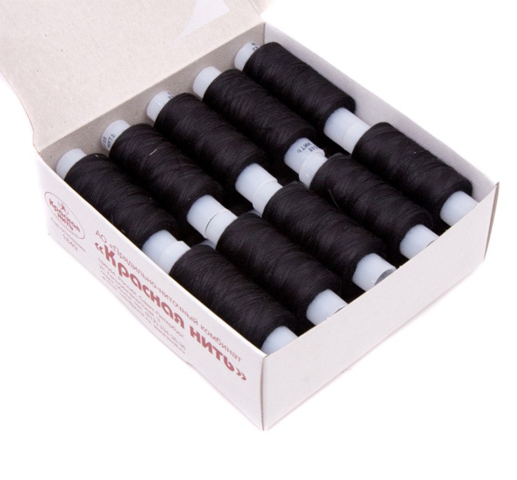 Нитки 45лл 200 м цвет черный (20 шт.) — картинка 3