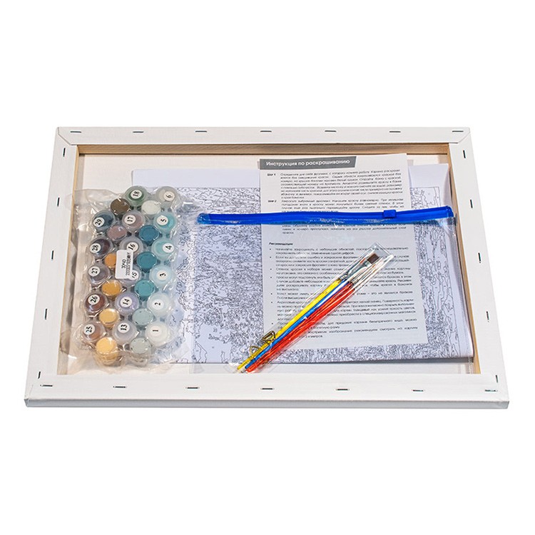 Картина по номерам «Натюрморт с персиком и грушей» — картинка 3