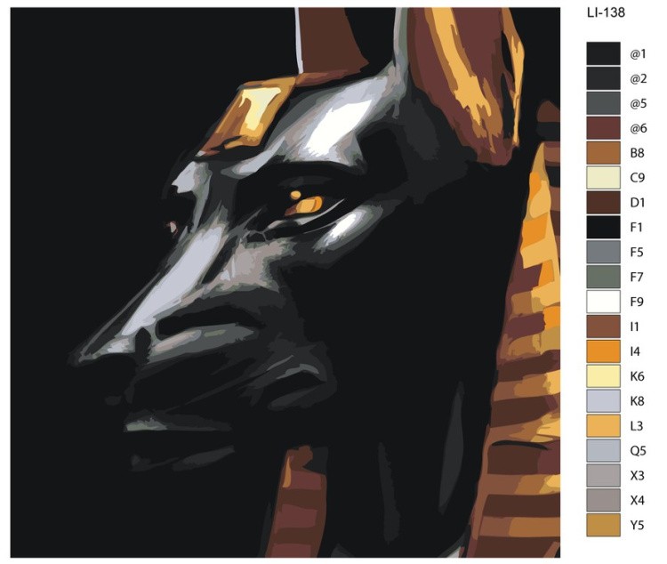 Картина по номерам «Портрет Анубиса» — картинка 2