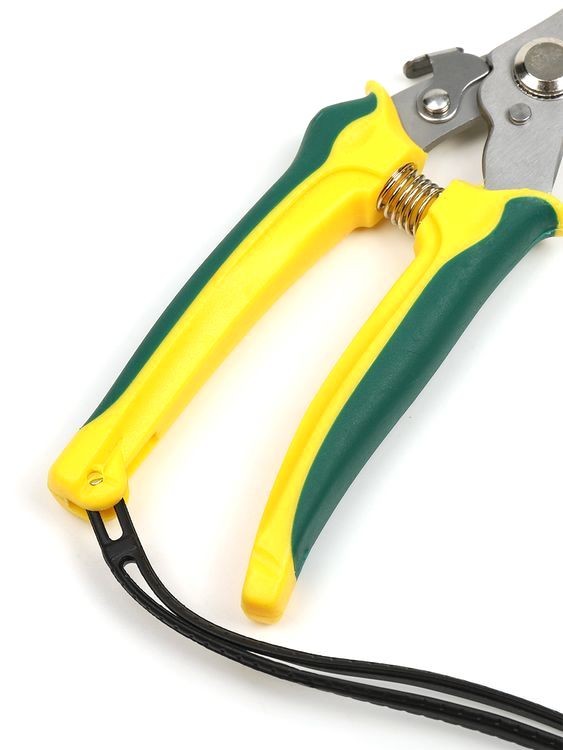 Секатор Maxwell изогнутое лезвие, 60/200 мм, ручки желто-зеленый пластик — картинка 6
