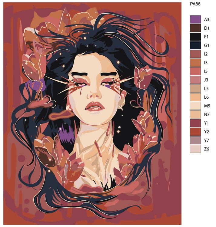 Картина по номерам «Девушка-арт» — картинка 2