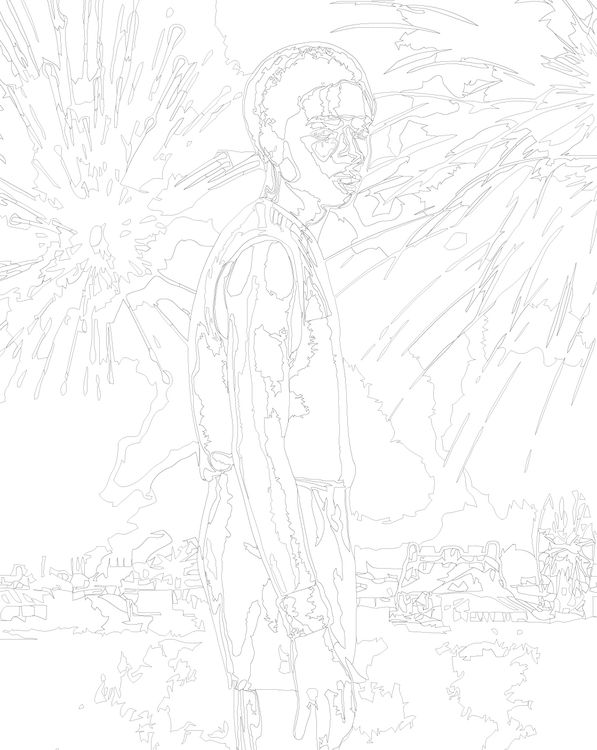 Картина по номерам «Очень странные дела: Лукас Синклер - Калеб Маклафлин» — картинка 3