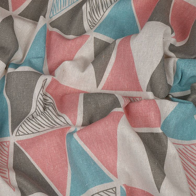 Ткань Лен, 140 г/м², 5 м x 150 см, цвет: геометрический принт, TBY — картинка 3