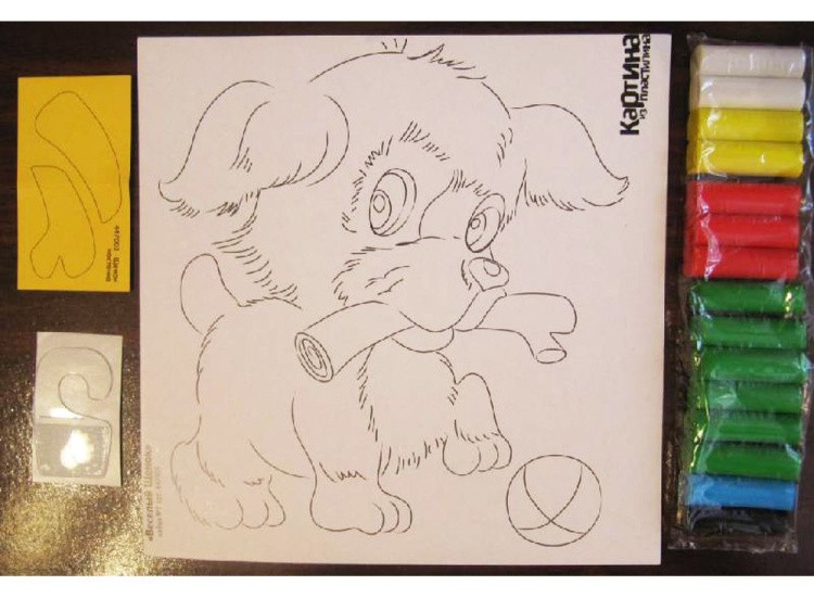 Картина из пластилина «Веселый щенок» — картинка 2