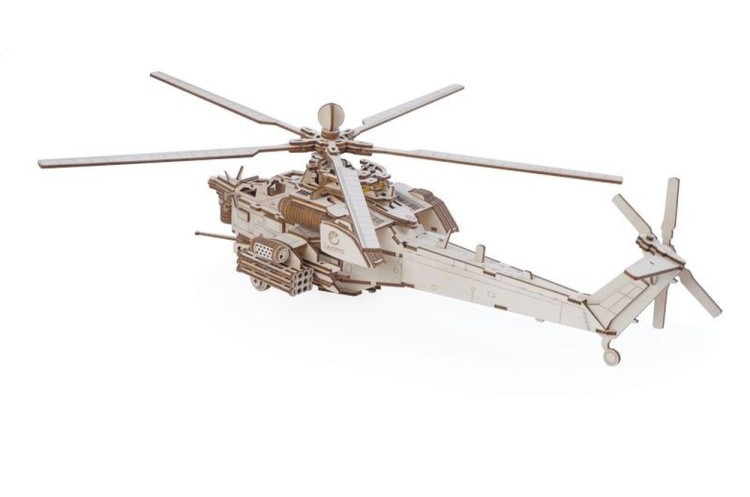 Конструктор из дерева Lemmo вертолет Ночной Охотник, 241 деталь — картинка 3