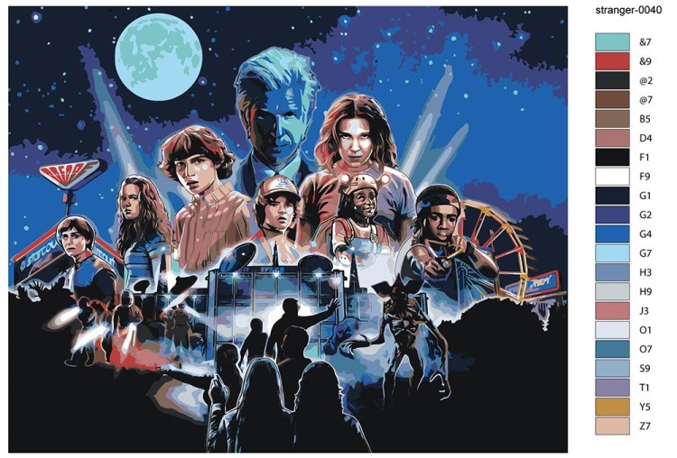 Картина по номерам «Очень странные дела ОСД: Герои арт 40x50» — картинка 2