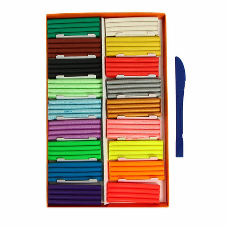 Пластилин классический Gamma «Оранжевое солнце», 18 цветов, 6 классических + 6 флуоресцентных + 6 перламутровых, 234 г, стек — картинка 2