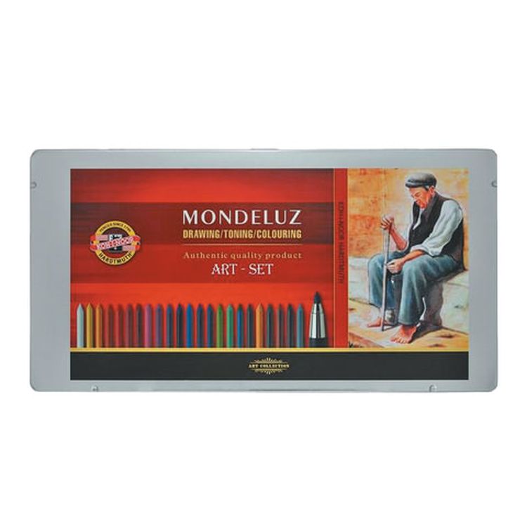 Набор художественный KOH-I-NOOR «Mondeluz», 32 предмета, металлическая коробка — картинка 2