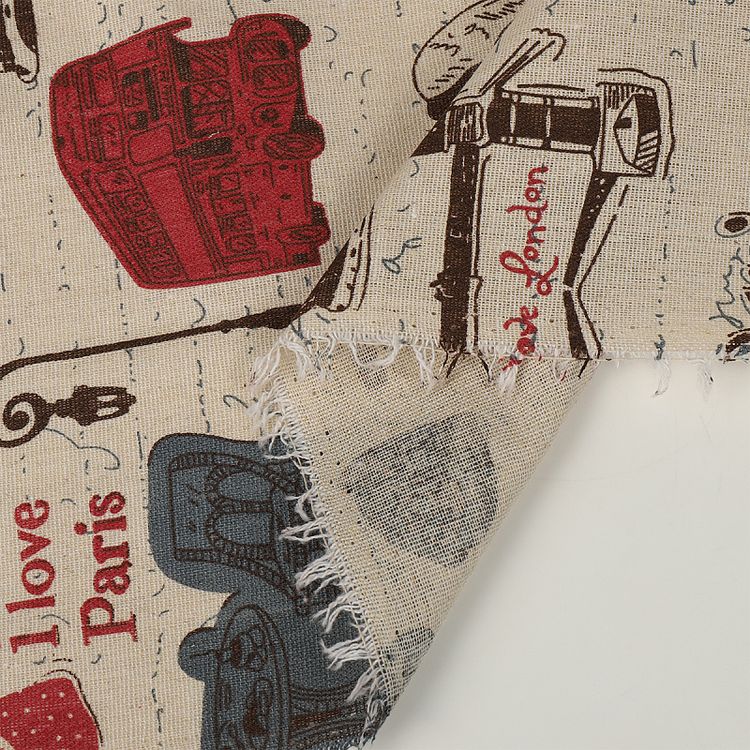 Ткань Лен, 140 г/м², 5 м x 150 см, цвет: бежевый, принт, TBY — картинка 6