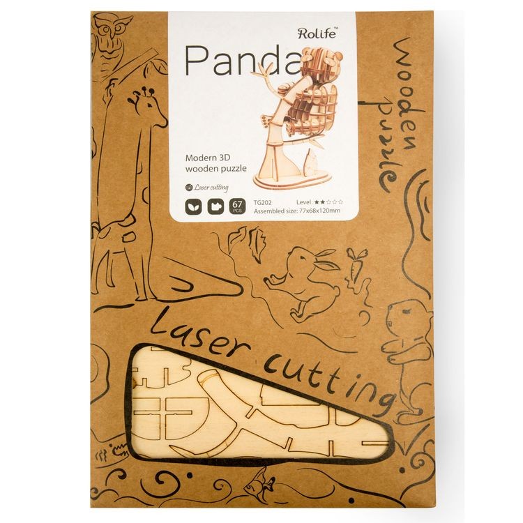 Деревянный 3D пазл «Панда» — картинка 2