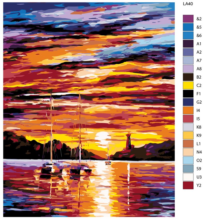 Картина по номерам «Закат на побережье» — картинка 2